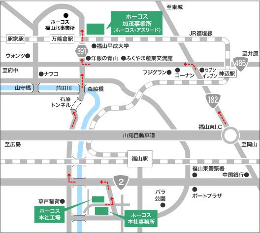 加茂事業所までの地図